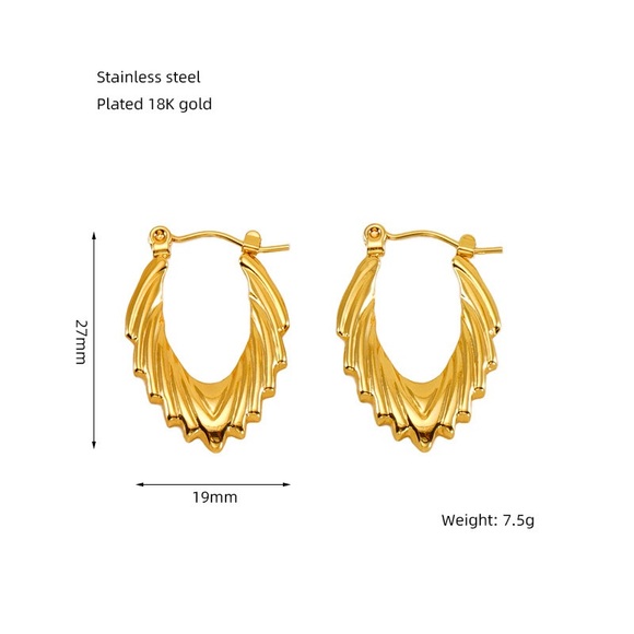 NEW💎18K Gold Plated Hoop Earrings - Picture 3 of 3